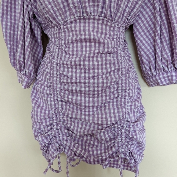 Zara purple gingham blogger mini dress small - Picture 7 of 16
